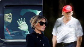 Trumpovy první dny mimo Bílý dům: Golf, výročí svatby a obavy o prezidentskou penzi