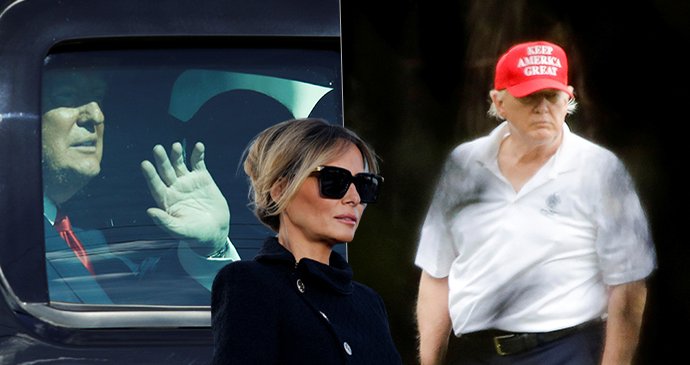 Trumpovy první dny mimo Bílý dům: Golf, výročí svatby a obavy o prezidentskou penzi