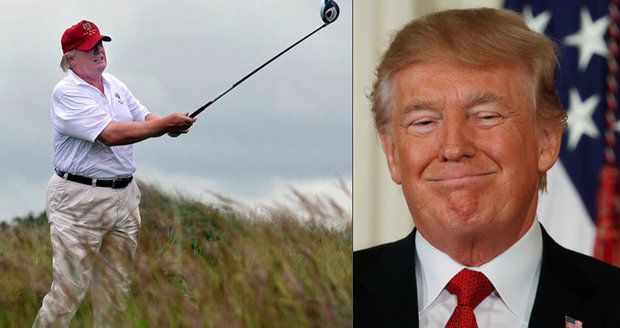 Trump sliboval o svátcích tvrdou dřinu, raději ale vyrazil na golf. Obamu za to kritizoval