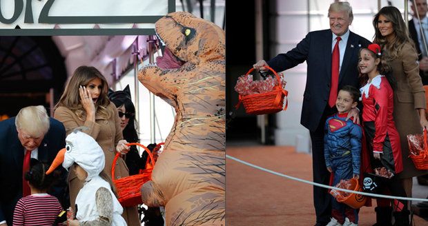 Trump a Melania oslavovali Halloween. Volební štáb prezidenta mezitím čekal soud