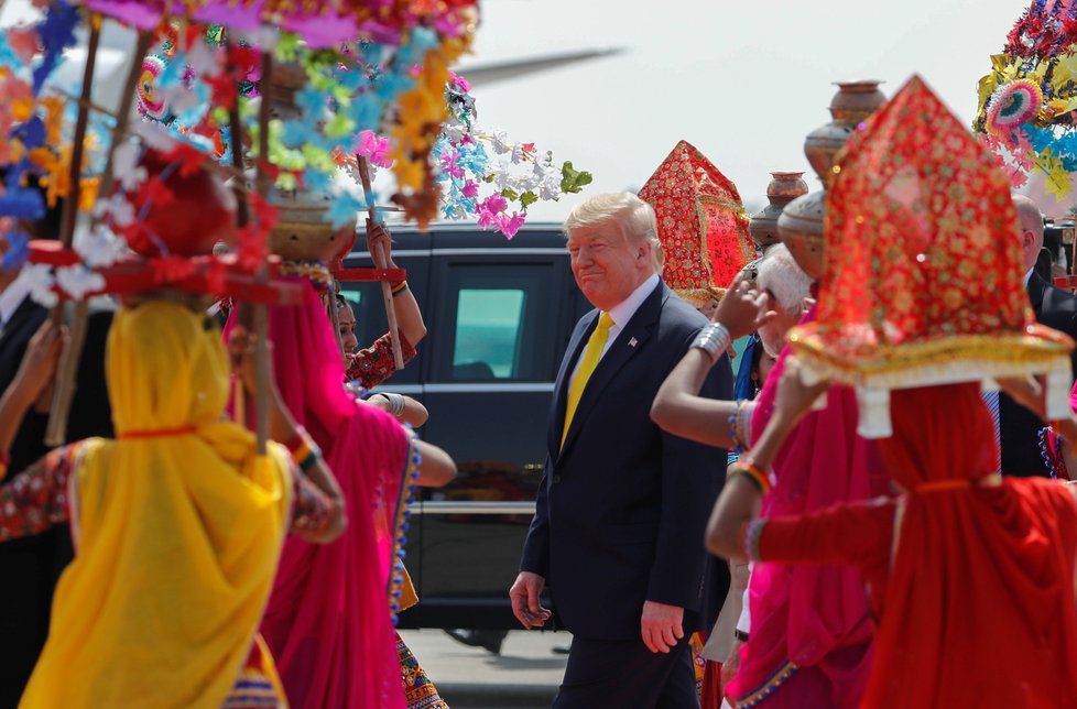 Americký prezident Donald Trump s manželkou Melanií zahájil návštěvu v Indii, (24.02.2020).