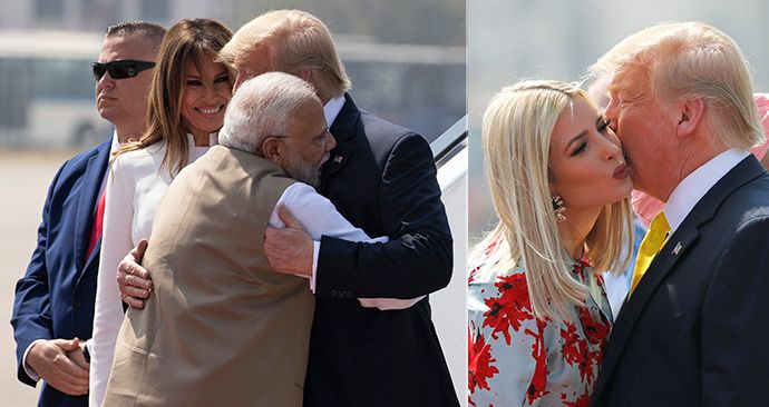 Americký prezident Donald Trump s manželkou Melanií zahájil návštěvu v Indii, (24.02.2020).