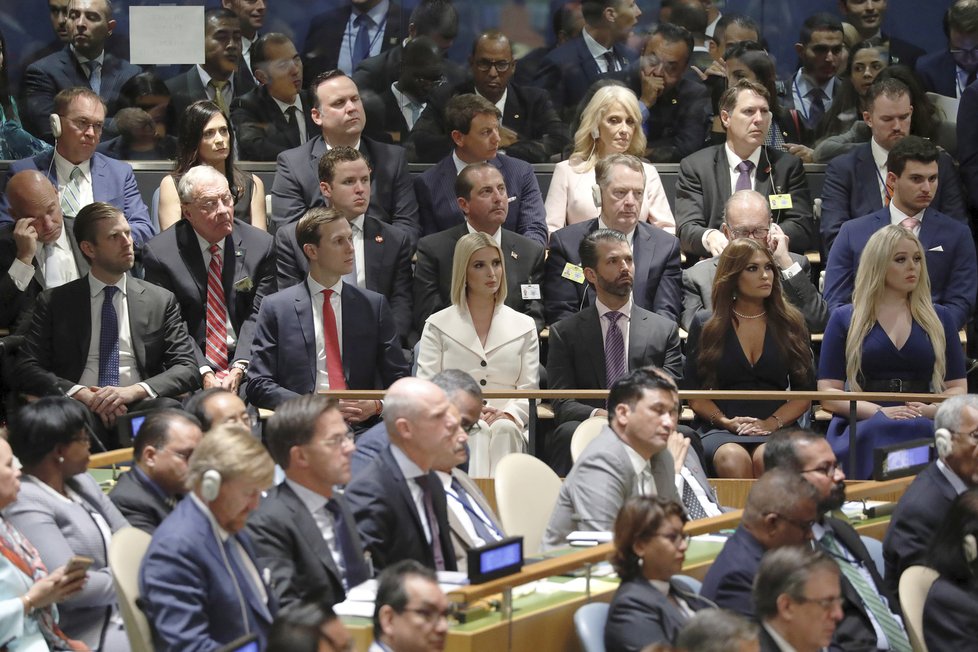 Děti prezidenta Trumpa s partnery na Valném shromáždění OSN.