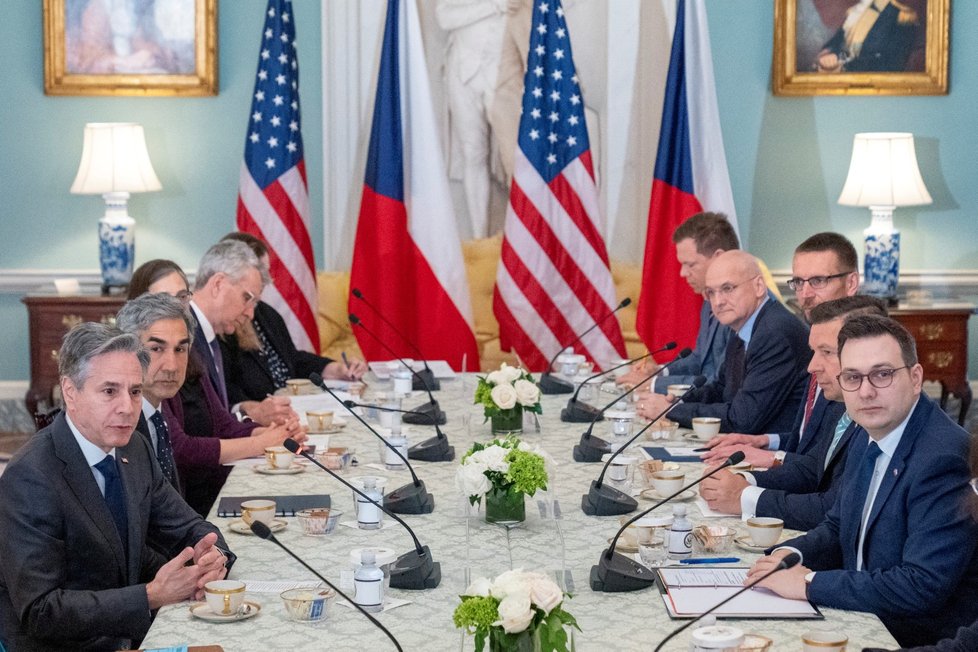 Jednání českého ministra zahraničí Jana Lipavského s jeho americkým protějškem Antonym Blinkenem