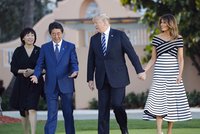 Krize zažehnána? Melania zářila, když Trumpovi hostili japonského premiéra s chotí