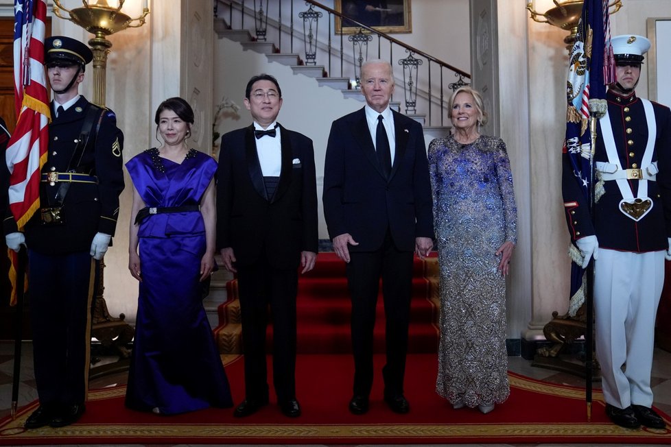 Japonský premiér Kišida navštívil USA, přijal ho Joe Biden (duben 2024)