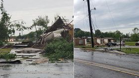 Jih Spojených států zasáhly v sobotu večer a v noci na neděli silné bouře, které na některých místech doprovázela tornáda a bleskové záplavy (14.4.2019)