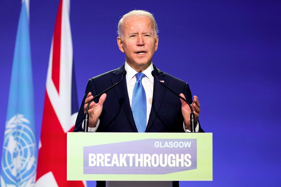 Prezident USA Joe Biden na klimatické konferenci.