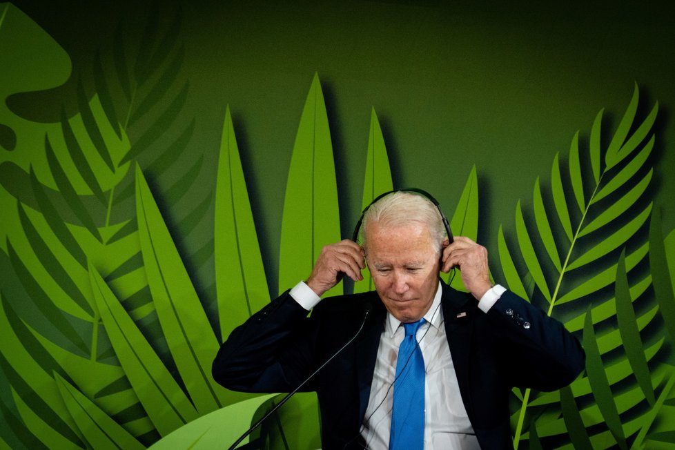 Prezident USA Joe Biden na klimatické konferenci.