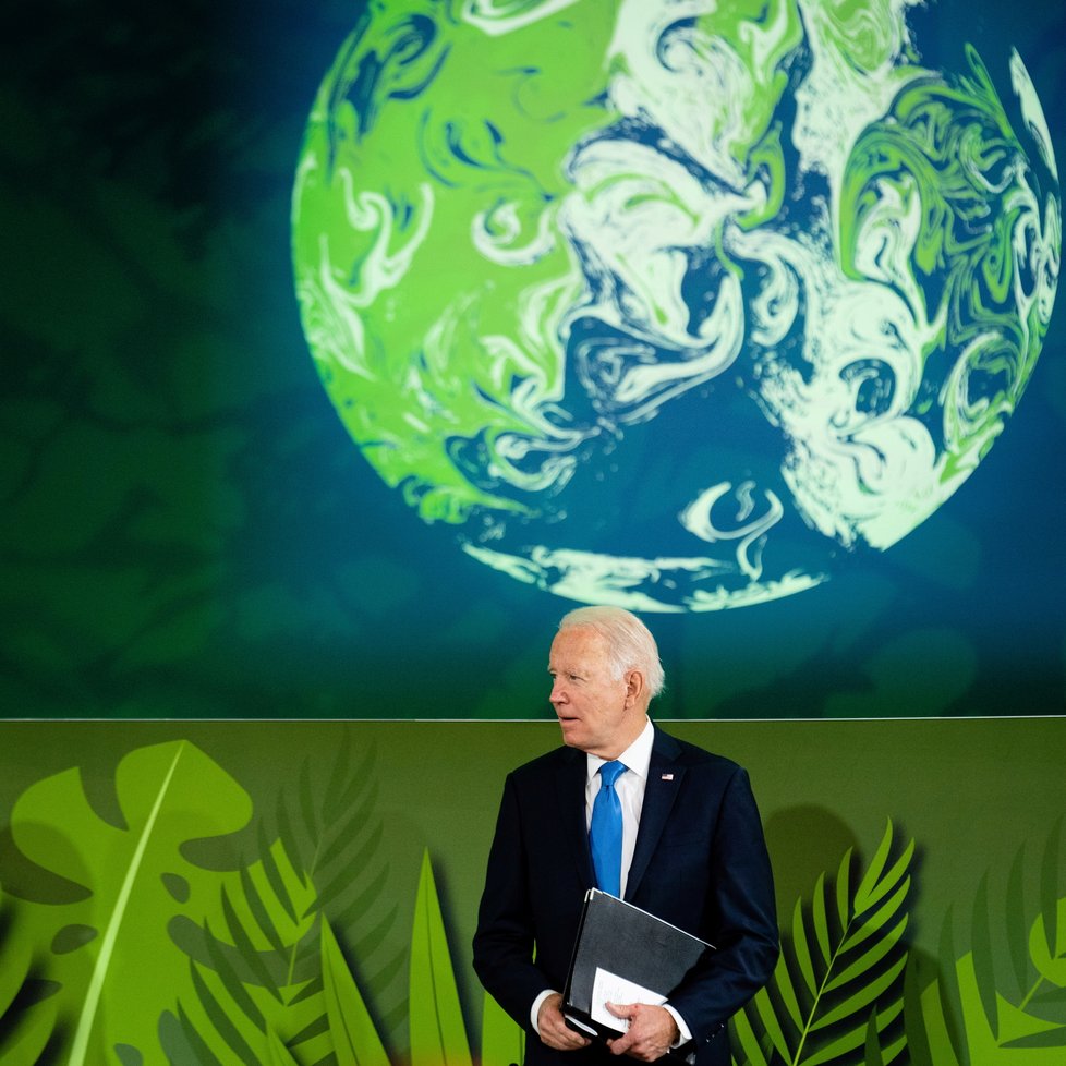 Prezident USA Joe Biden na klimatické konferenci.