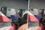 Žena v letadle se postarala o poprask.