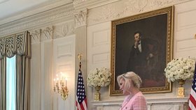 První dáma USA Trumpová sklidila slova uznání od manželky ministra financí Mnuchina Louise Lintonové.