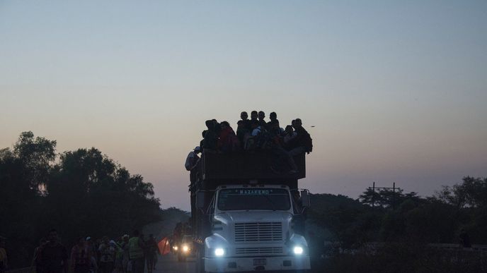 Karavany migrantů v Guatemale. Odtud pokračují přes Mexiko k hranici s USA.