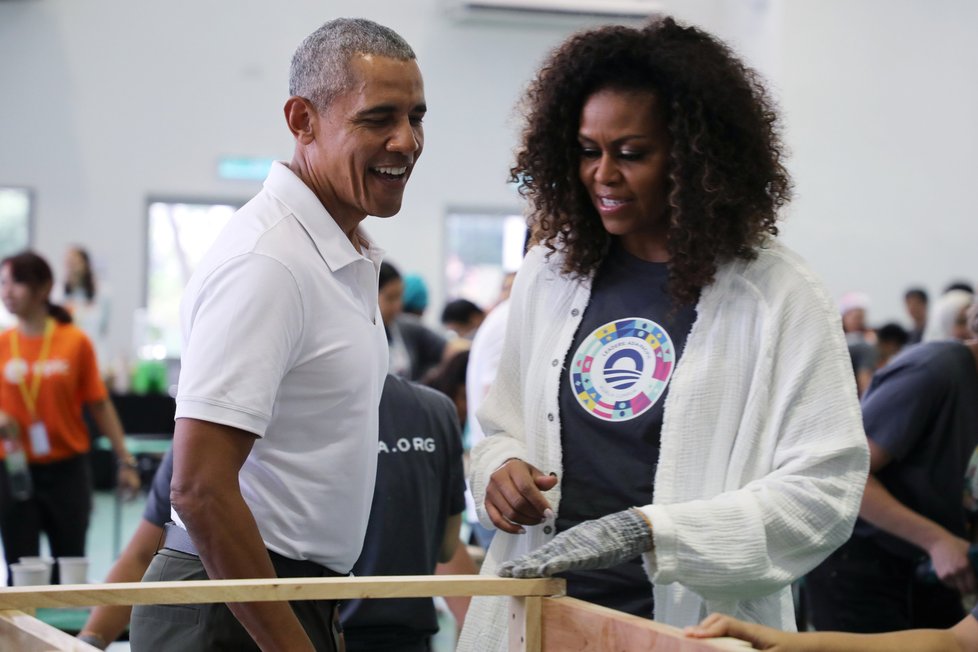 Exprezident Barack Obama s manželkou Michelle.