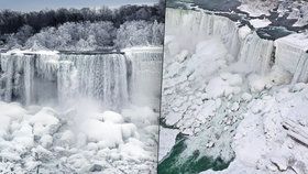 USA a Kanadu svírají mrazy, zamrzly dokonce i Niagarské vodopády (23. 1. 2019).