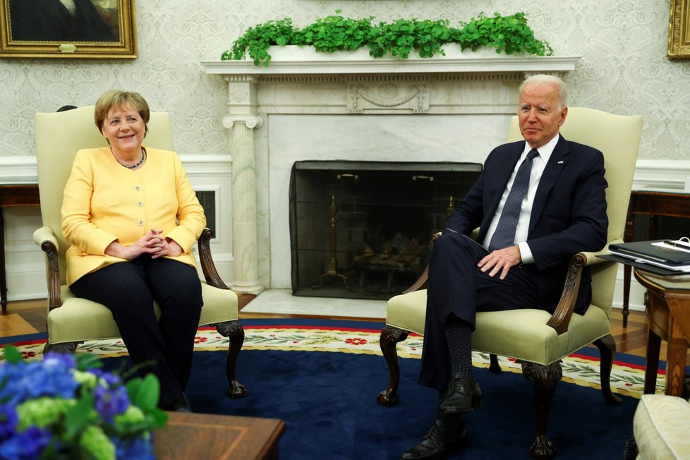 Schůzka německé kancléřky Angely Merkelové s americkým prezidentem Joem Bidenem
