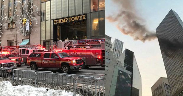 Mrakodrap Trump Tower v plamenech. Prezidentův syn: Na místě jsou zranění