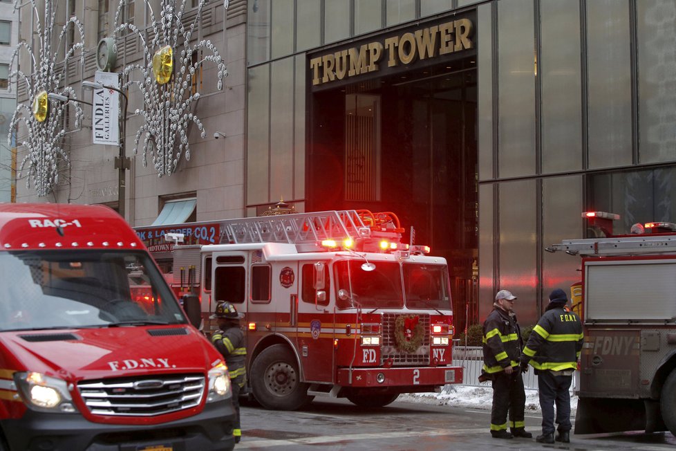 Požár v Trump Tower.