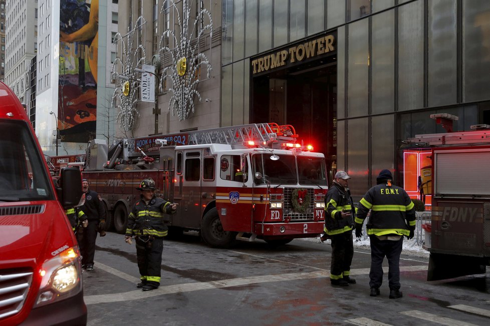 Požár v Trump Tower.