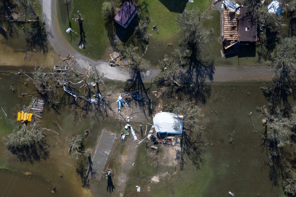 Následky bouře Laura v americkém státě Louisiana