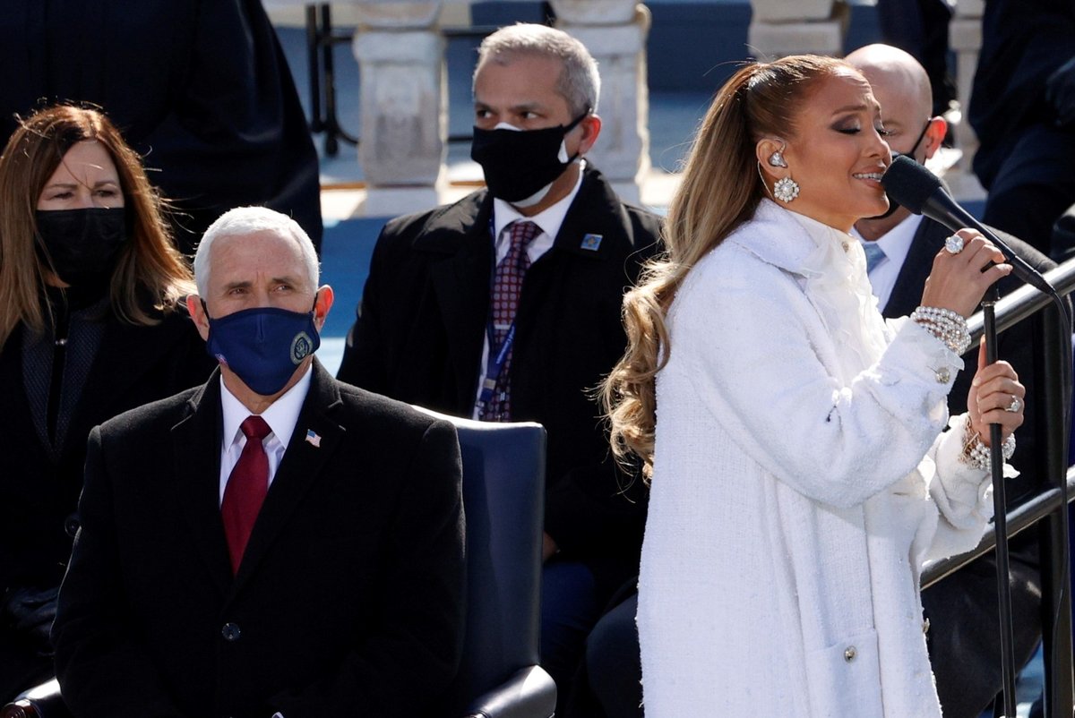 Jennifer Lopez na inauguraci Joea Bidena.