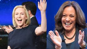 Ženy v boji o Bílý dům. Do boje jdou senátorky Harrisová (vpravo) i Gillibrandová (vlevo).