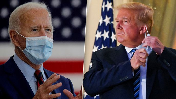 Vzpurný Trump odhodil roušku, to Biden musí dodržovat všechny restrikce – dohlíží na něj manželka.