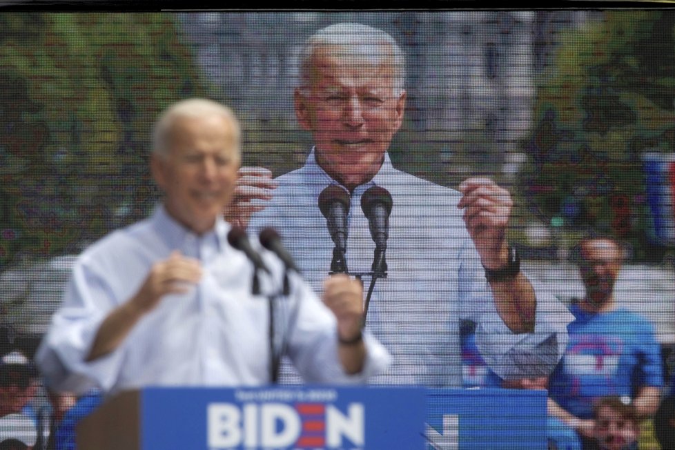 Demokratický kandidát Joe Biden.