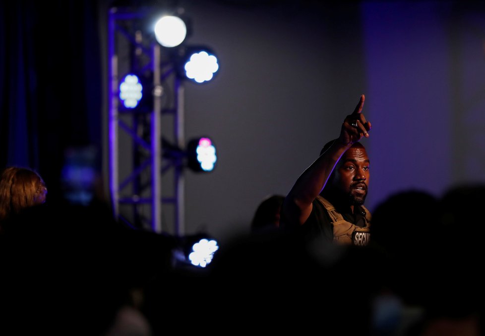 První předvolební mítink rappera Kanya Westa