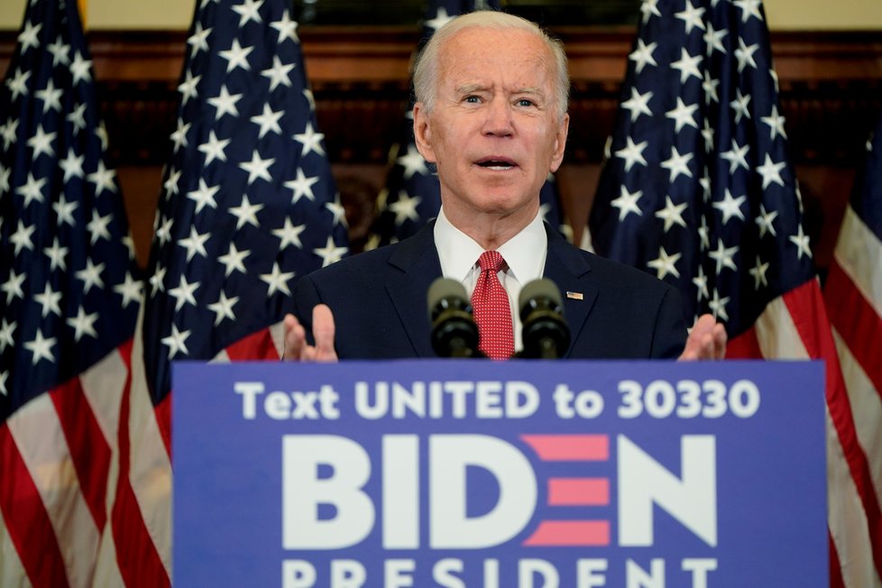 Kandidát na prezidenta USA Joe Biden.