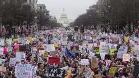 Za práva žen a proti Trumpovi demonstroval v USA přes milion lidí.