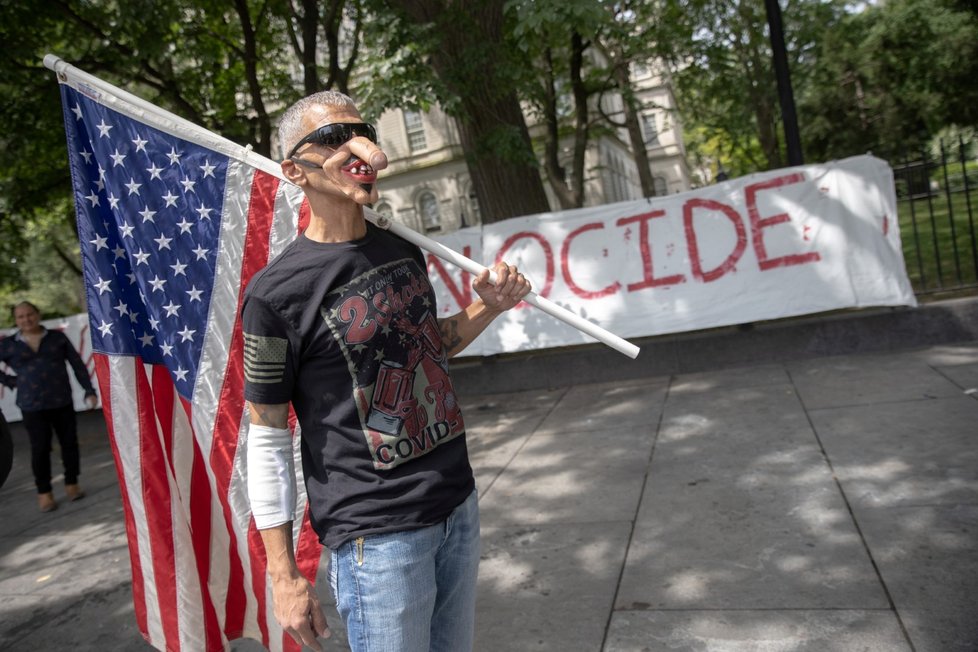 USA: Protesty proti covidovým opatřením. USA: Protesty proti covidovým opatřením.