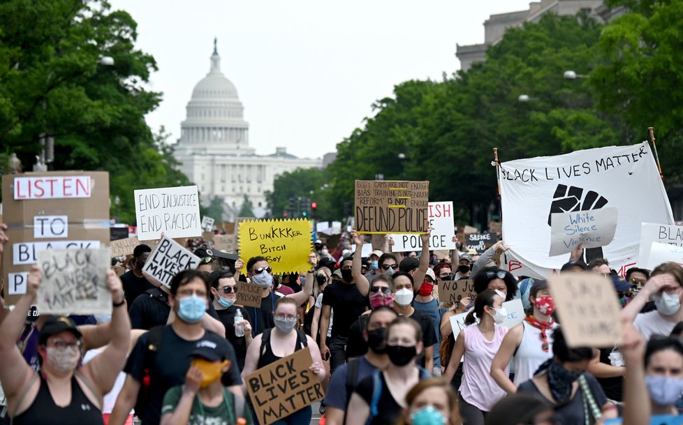 Další série demonstrací proti policejnímu násilí v USA (6.6.2020)