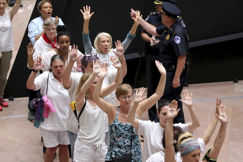 Trumpova migrační politika, zvláště pak rozdělování dětí na hranicích, vyvolala v USA masové protesty.