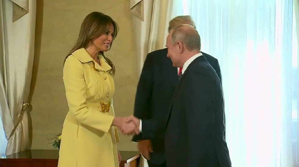 První dáma USA Melania Trumpová na setkání s Putinem.