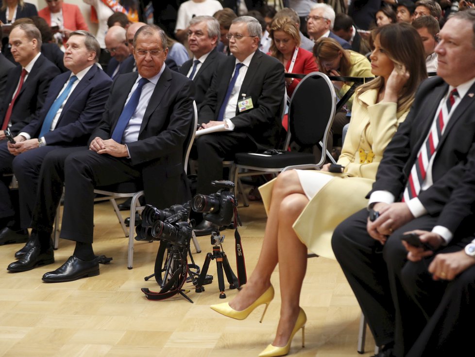 První dáma USA Melania Trumpová byla přítomna setkání s Putinem