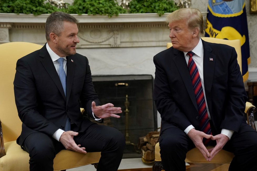 Americký prezident Donald Trump a slovenský premiér Peter Pellegrini (3. 5. 2019)