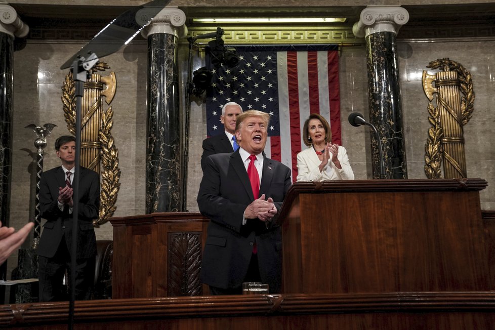 Americký prezident Donald Trump přednesl odložený projev o stavu Unie, (6.02.2019).