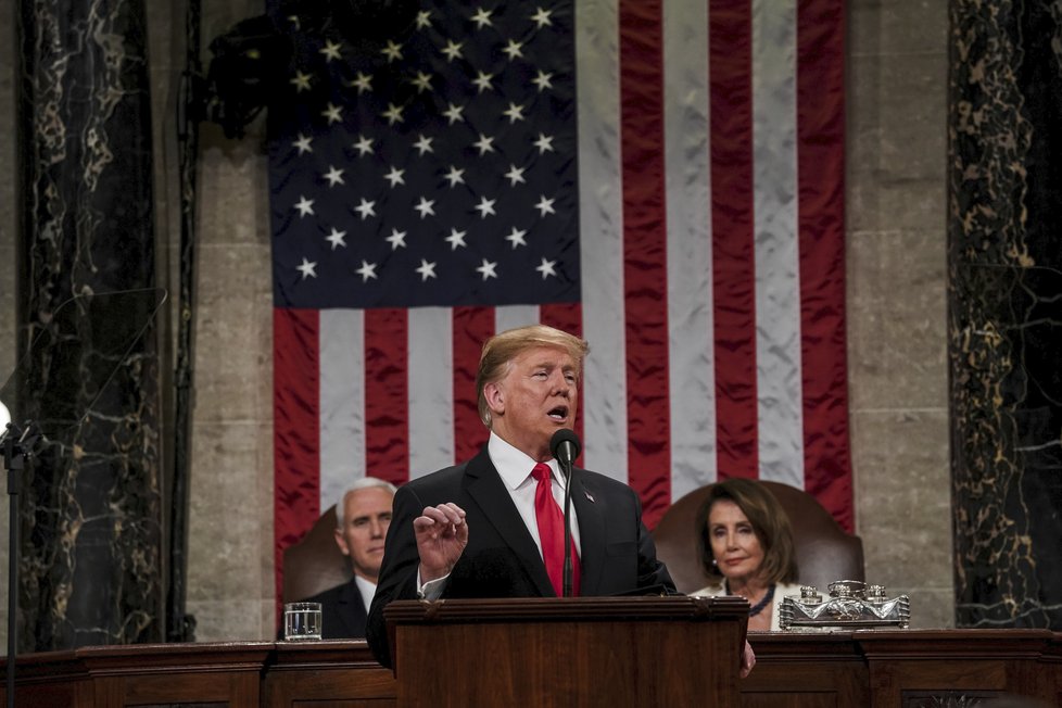 Americký prezident Donald Trump přednesl odložený projev o stavu Unie, (6.02.2019).