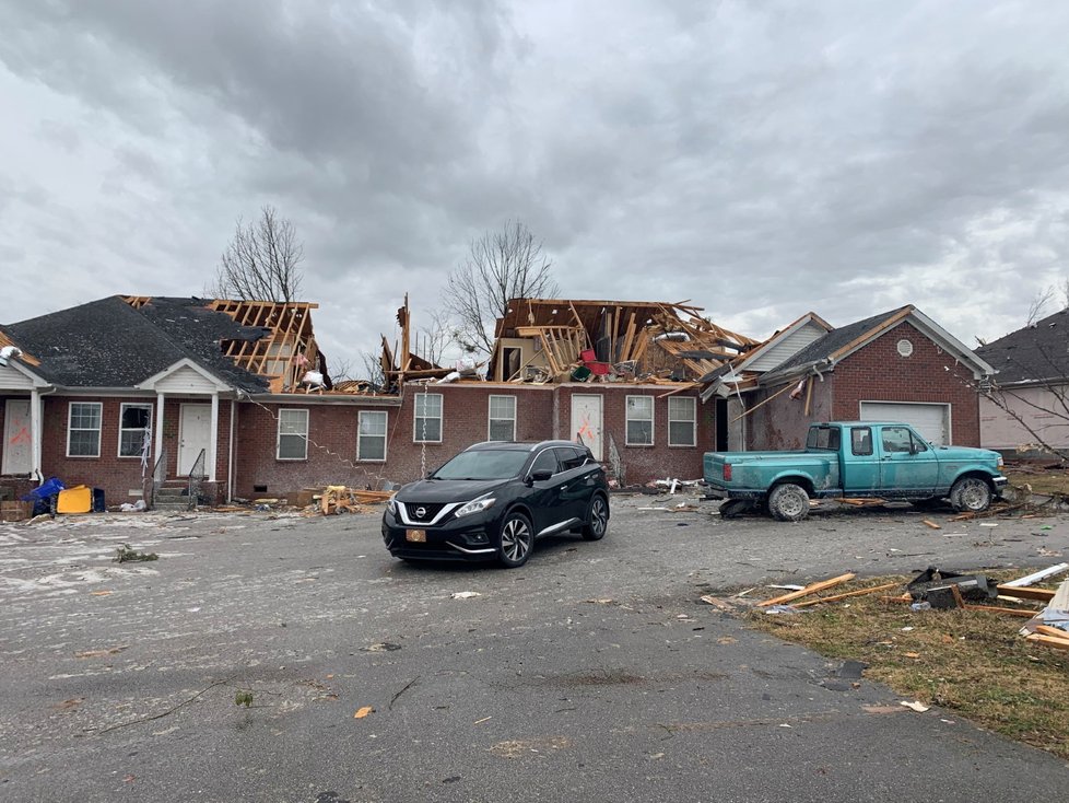 Následky řádění tornáda v USA (11. 12. 2021): Živel zdevastoval město Mayfield ve státě Kentucky