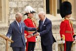 Král Karel III. a americký prezident Joe Biden na hradě Windsor. (10.7.2023)