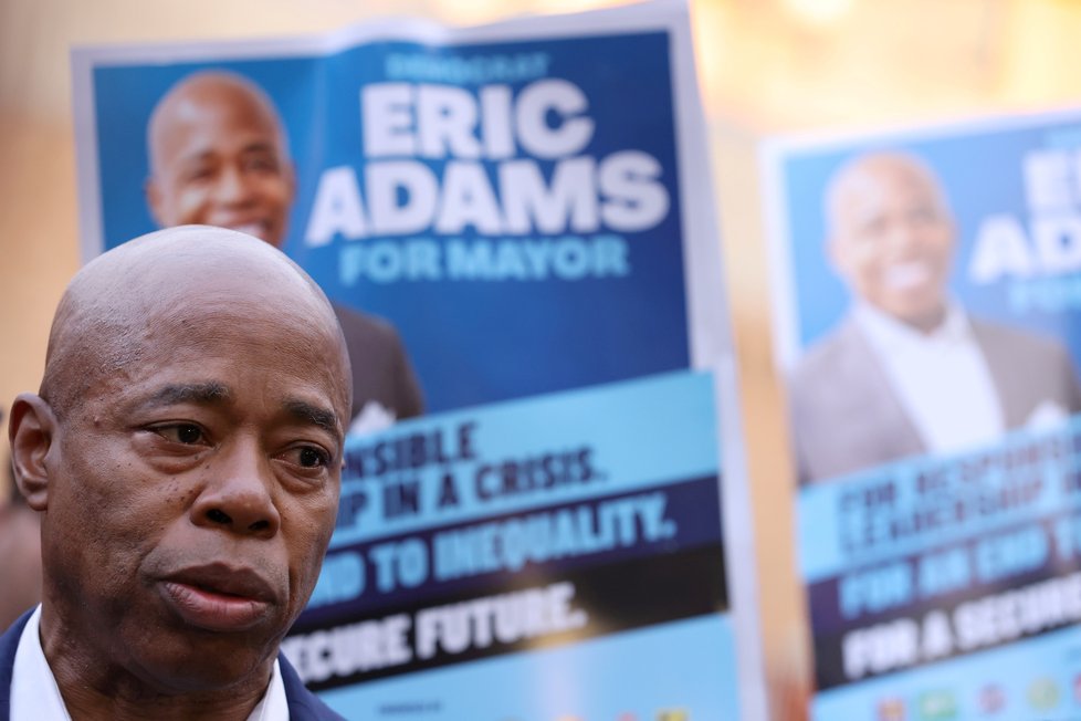 Nový starosta New Yorku, demokrat Eric Adams.