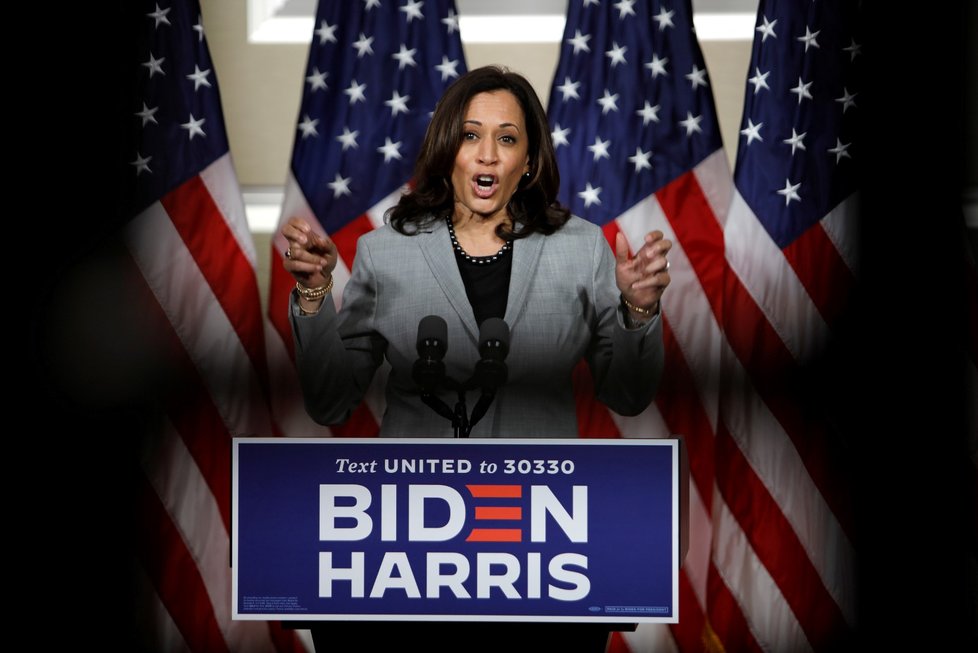 Kamala Harrisová, Bidenova kandidátka na prezidentku.