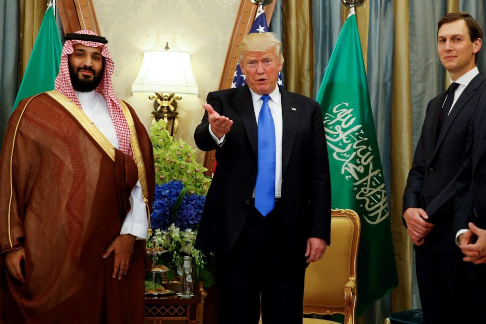 Trump, Kushner a saúdský vládce, princ Muhammad bin Salmán