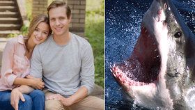 Těhotná žena zachránila svého manžela poté, co ho napadl žralok a zakousl se mu do ramene