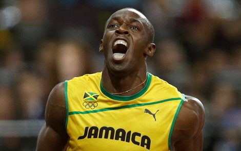 Nejrychlejší muž planety Usain Bolt řve v cíli radostí. Určitě už v hlavě spřádá plány na večerní párty.