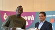 Olympijský rekordman Usain Bolt na tiskové konferenci