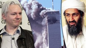 Server WikiLeaks, jehož mluvčím je Julian Assagne (vlevo) tvrdí: Tělo nebezpečného teroristy Usámy Bin Ládina nevhodili Američané do moře, nachází se na tajné vojenské základně v USA