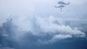 Požár vrtulníkové lodi typu Wasp USS Bonhomme Richard, která kotví ve vojenském přístavu v San Diegu