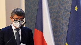 Premiér Andrej Babiš (ANO) na tiskové konferenci k rozhodnutí Ústavního soudu ohledně voleb (3. 2. 2021)